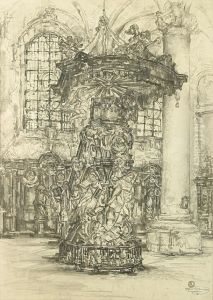 Interieur Van De Sint-pieters In Leuven by Alfred Napoleon Delaunois