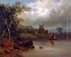 Paesaggio Lacustre Con Rudere E Imbarcazione by Valentine, Val Delawarr