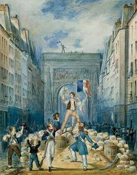 La Revolution De 1830 A La Porte De Saint Denis A Paris - view 1
