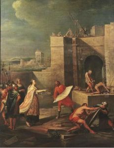 Queen Catherine Cornaro Of Cyprus, Inspecting Work On The Construction Of A Fortress