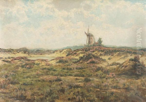 Heathland With Windmille In The Distance. - view 1