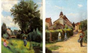 Scenes Villageoises Et Champetres by Auguste Joseph Delecluse