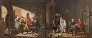 Officiers Dans La Taverne by Nicolas Louis Albert Delerive