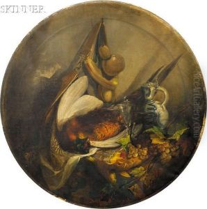 Sportsman's Still Life With Pheasant And Grapes by Auguste Joseph Delessard