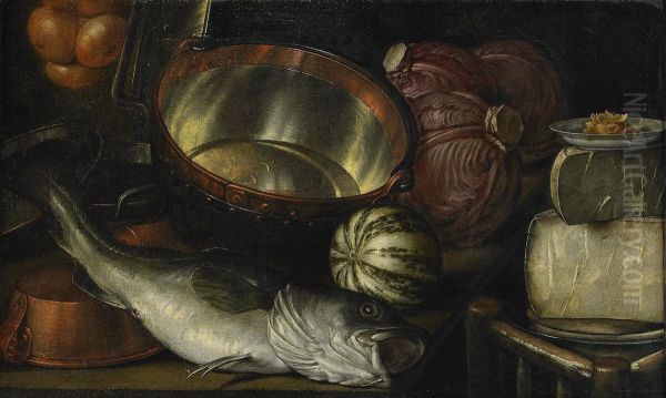 Stilleben Med Fisk Och Gronsaker - view 1