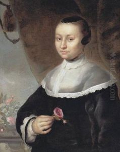 Young Lady With Rose by Jacob Willemsz II Delff