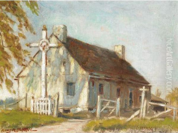 Wayside Cross By A Rural Home - view 1