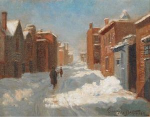 Winter Walk In The City by Georges Marie Joseph Delfosse