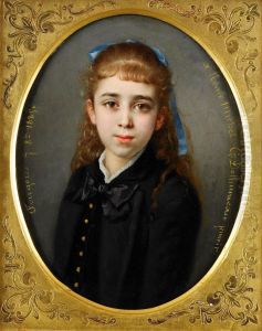 Flickportratt by Gustave Henri Eug. Delhumeau