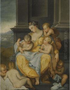 An Allegory Of Charity by Nicolo Dell' Abate
