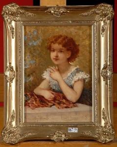 Fillette Accoudee by Cesare Felix dell' Acqua