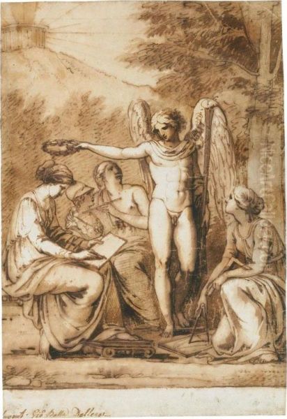 Allegoria Delle Arti: La Fama Che Incorona La Poesia - view 1