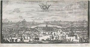 La Perspective Du Pont Neuf De Paris by Stefano della Bella