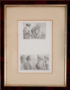 Two Impressions From The Series "hungarian Horsemen" by Stefano della Bella