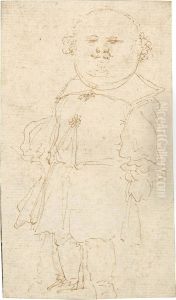 Caricature Of A Fat, Bald Man by Stefano della Bella