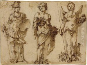 Three Theatrical Figures by Stefano della Bella