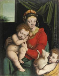 Madonna Col Bambino E San Giovannino by Cerva Giovanni Battista Della