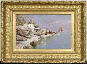 A Coastal Landscape In Capri by Angelo Della Mura