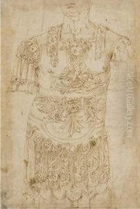 A Classical Armour Decorated With Amorous Couples And Neptune With Hippocampi
