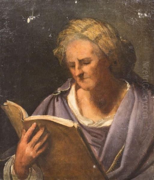 Sybil With A Turban Reading A Book - view 1