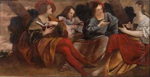 Figure Che Dialogano In Un Paesaggio