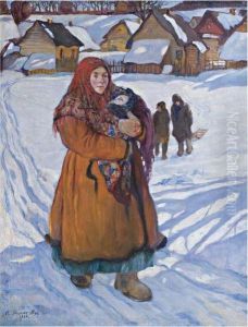 The Young Mother by Olga Della-Vos-Kardovskaya
