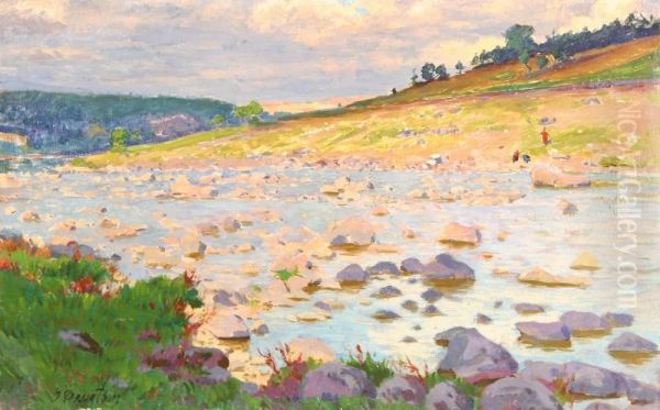 Sunset By A Rocky River - view 1