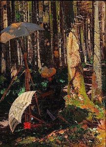 Femme Peintre En Foret by Olga Della-Vos-Kardovskaya