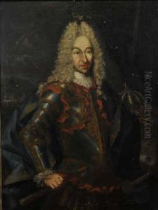Portrait Du Roi Victor Amedee Ii De Savoie (1666-1732) Portant L'ordre De L'annonciale