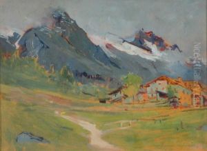 Scorcio Di Courmayeur by Lorenzo Delleani