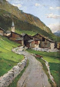 Borgo Alpino by Lorenzo Delleani