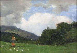 Pastorella Nei Prati by Lorenzo Delleani
