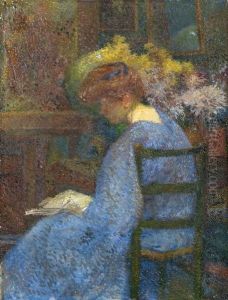 Femme A Sa Lecture. by David Dellepiane