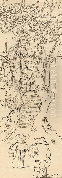Villageois Sur Le Chemin - view 1