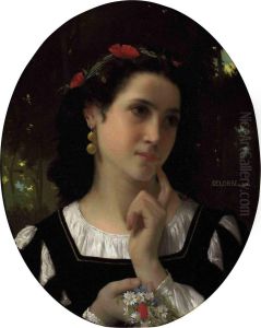 A Moment Of Reflection by Francois Alfred Delobbe