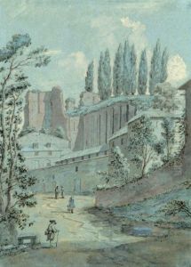 Promeneurs Pres Des Ruines D'une Abbaye