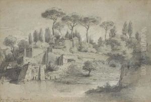 Un Paysage Italien Avec Des Jardins En Terrasses by Nicolas Delobel
