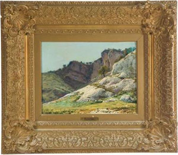 Sunlit Scene Of The Vivarais Mountains - view 1