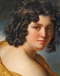 Portrait De Jeune Fille En Buste A L'epaule Denudee by Pierre Claude Fr. Delorme