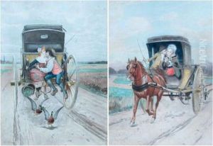 Loves Stolen Moment 1 And Ii by Charles Edouard Edmond Delort