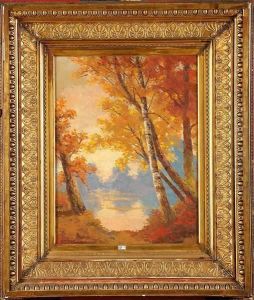 Paysage A L'etang En Automne