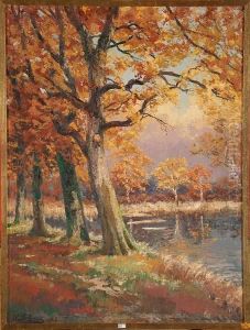 Bord D'etang En Automne by Willem Charles L. Delsaux