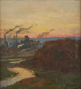 Coucher De Soleil Sur Lasambre by Willem Charles L. Delsaux