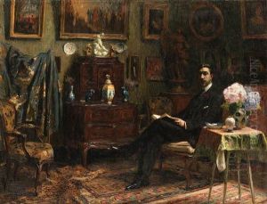A Gentleman Reading In An Interior