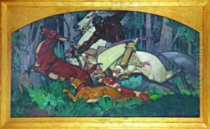 Scene De Chasse by Henri Deluermoz