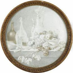 Nature Morte Aux Fruits Et Aux Carafes De Vin by Barnabe Augustin Demailly