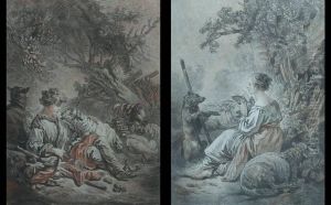 Representant Des Scenes Pastorales Presentees Sous Verre