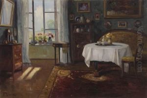 Interior Scene Of Dining Room by Franz Demel