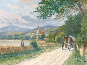 A View Of Weissenkirchen In The Wachau by Franz Demel