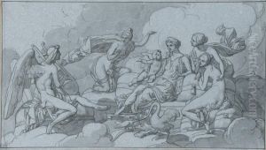 Soggetto Mitologico Con Giunone, Minerva E Apollo by Giovanni Demin